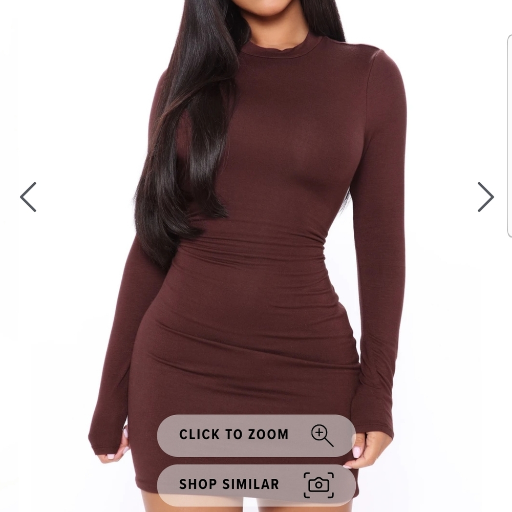 Brown sweater dress